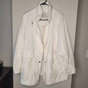London Fog White Lightweight Trench Jacket with Snaps Sz. 2XLR